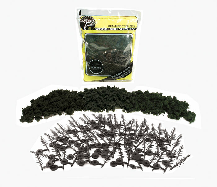 Woodland Scenics ~ New 2024 ~ Conifer Tree Kit ~ 2-1/4" to 4" ~ 42 Pcs ~ TR1104