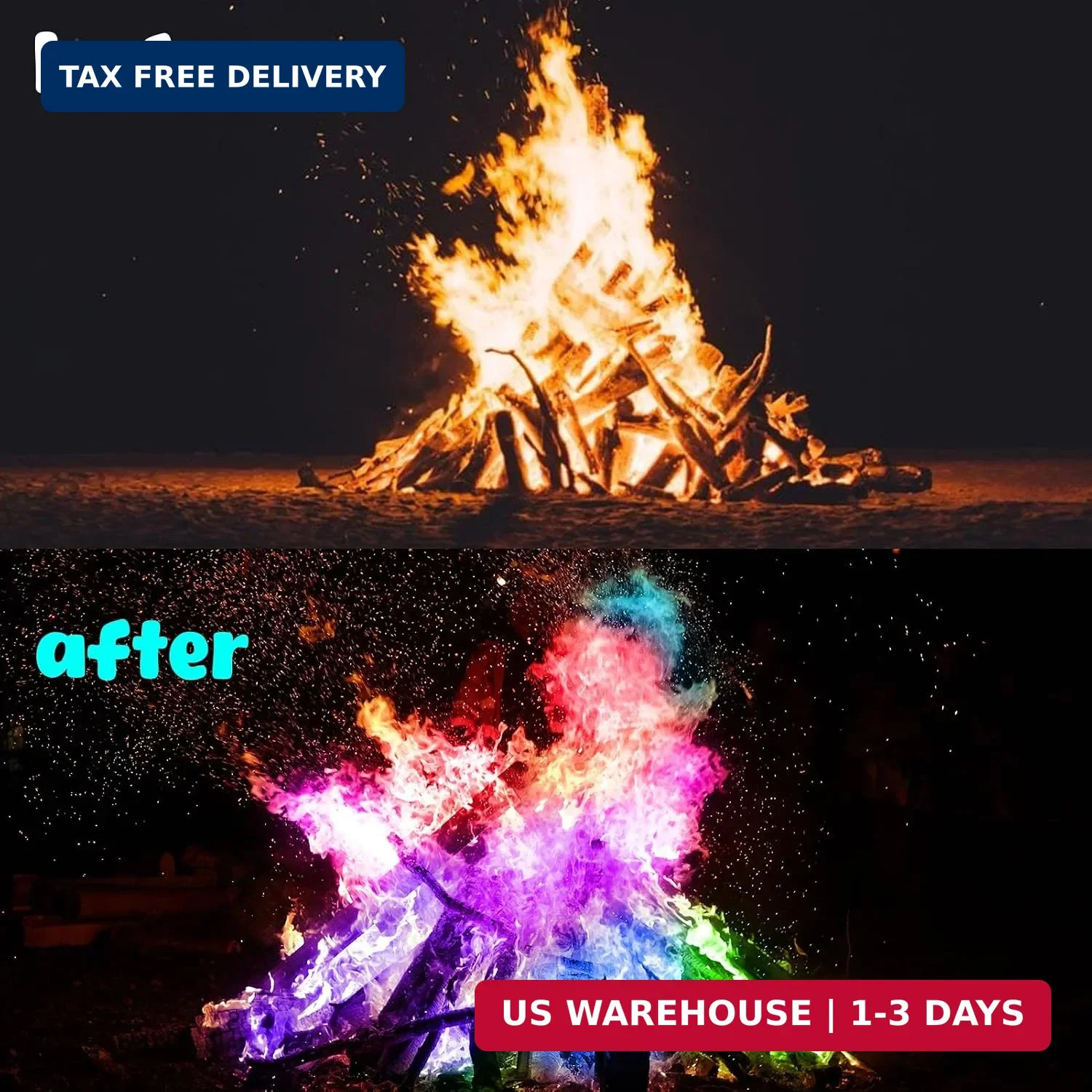Hotdevil Fire Color Changing Packets (12Pack) Magical Flames Fire for Outdoor Ca