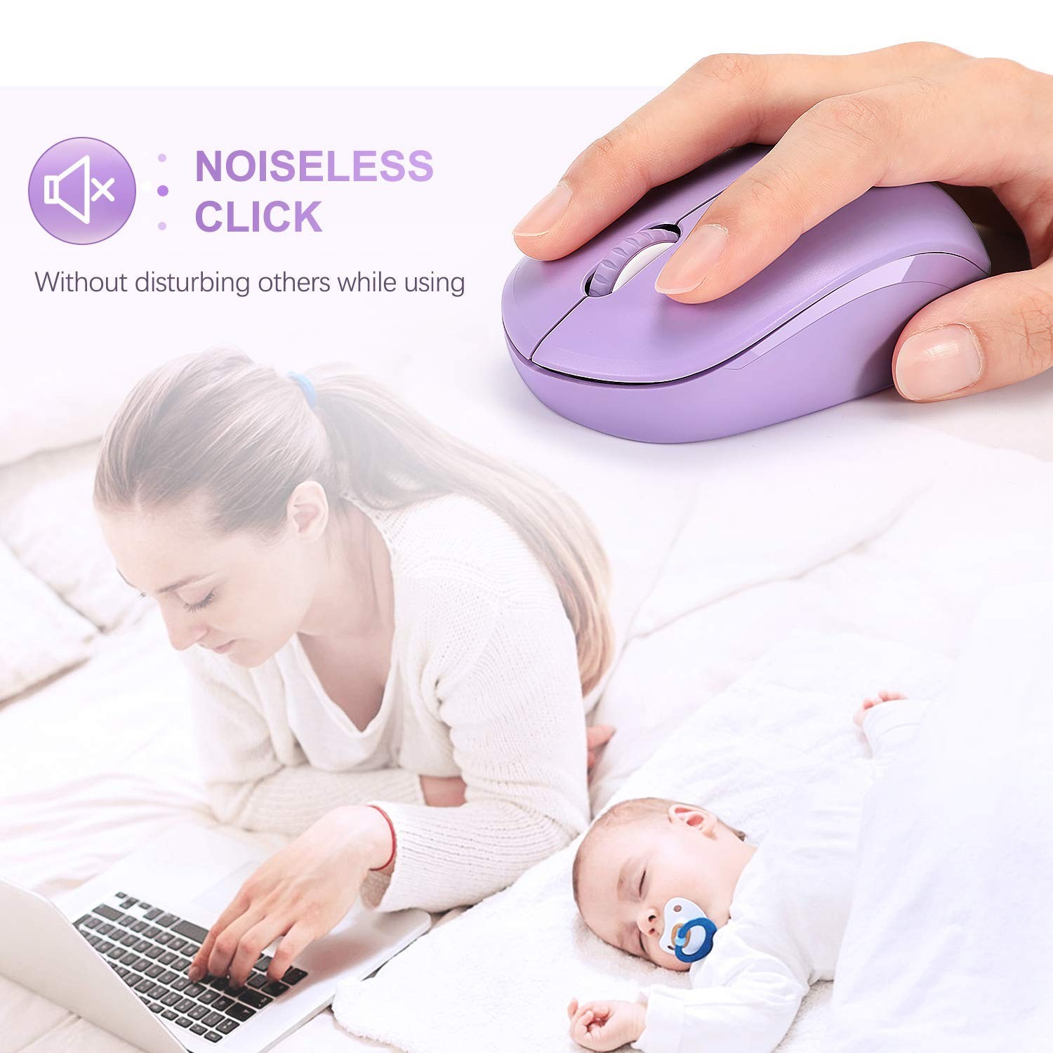 Seenda Wireless Mouse, 2.4G Noiseless Portable Computer Mouse for PC, Tablet,...