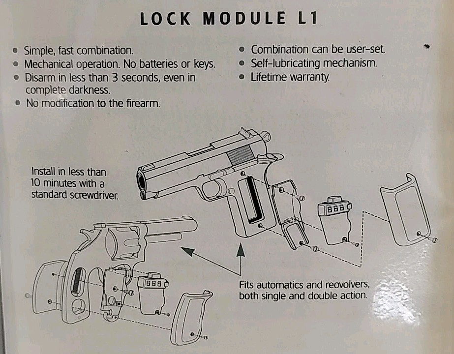 SAFE T LOCK Model L1-N Black Lock Module , SafeTlock SAFTLOK