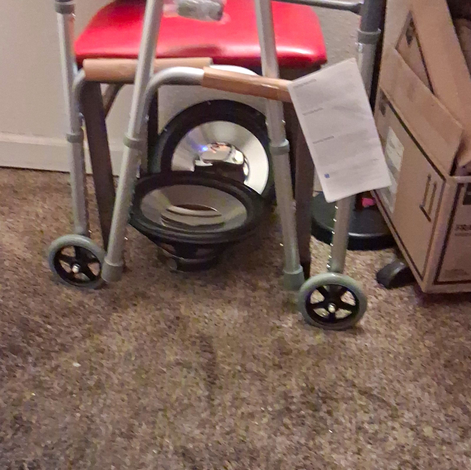 Gray Aluminum 2-Wheel Walking Frame Walker with Wheels for Indoor Adult/Senior