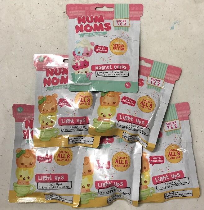 Num Noms Series 1 + 2 Magnetic Cards, LOT Of 10 Blind Packs To Collect And Love.