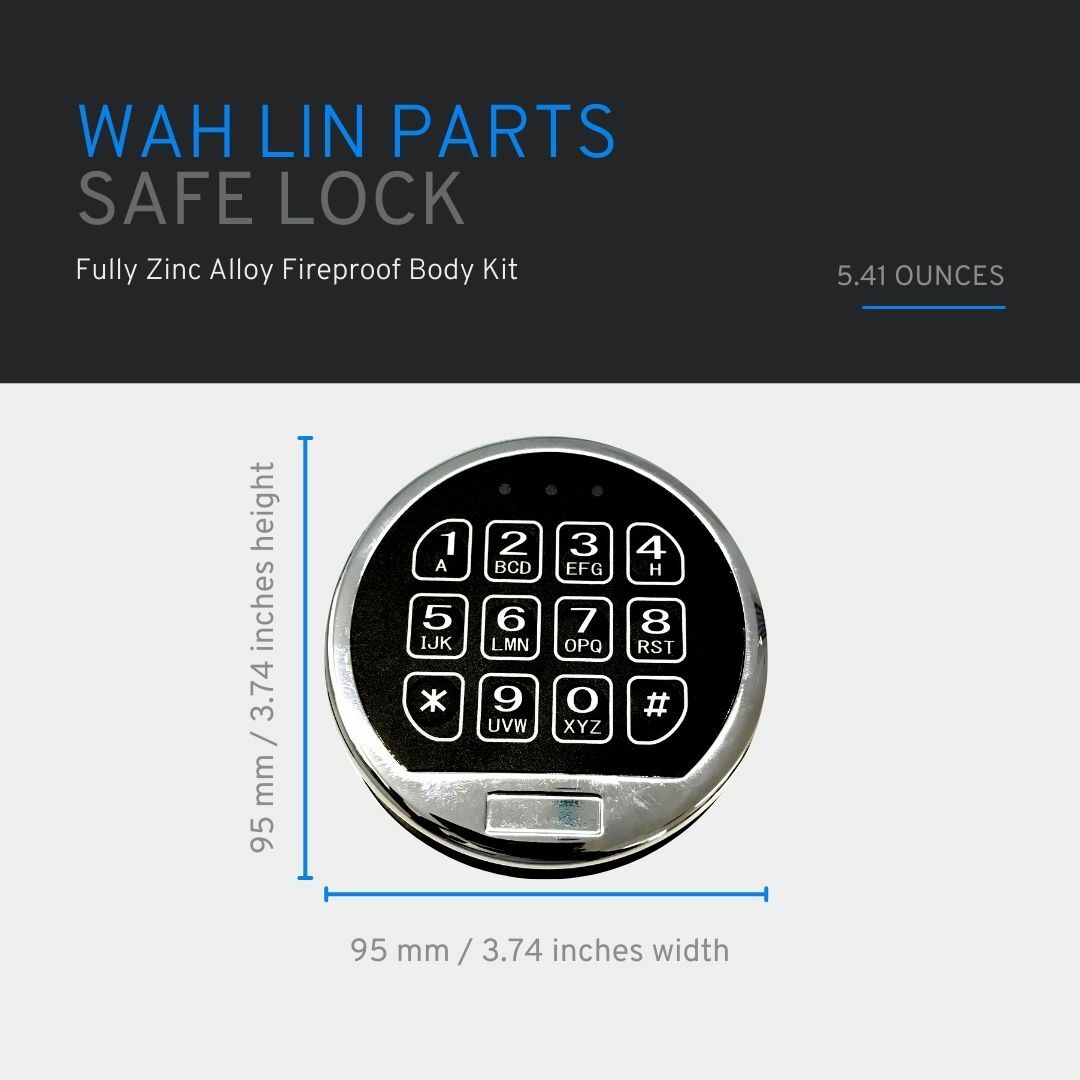 Gun Safe Electronic Lock Replacement Solenoid Safe Lock & 2 Override Key