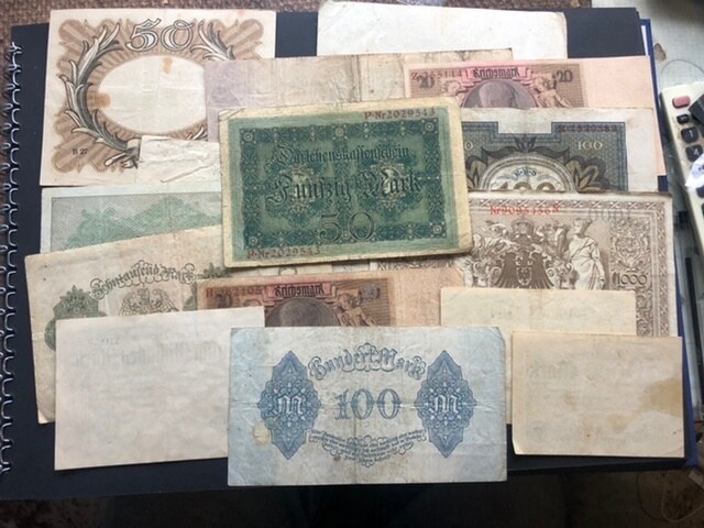 Vintage banknotes , German pre war x 15