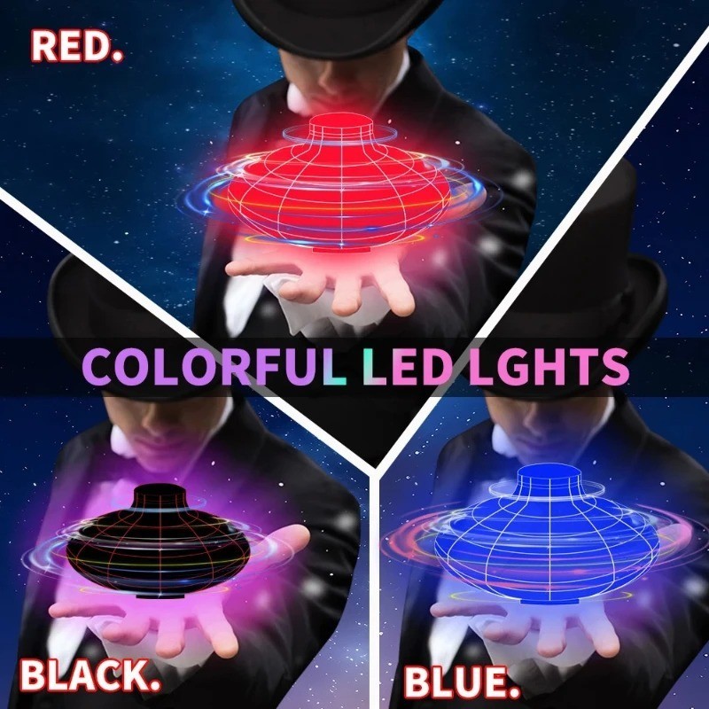 NEW LED Flying UFO Spinner Fingertip, Upgrade Flight Helicopter Gyro Flyorb Hove