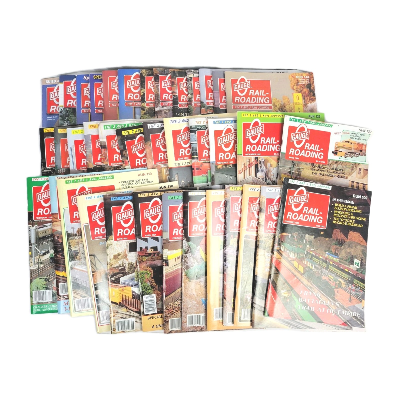 O Gauge Railroading~2 & 3 Rail Journal~1999-99, 2000, 02, 12~Magazine Lot of 38