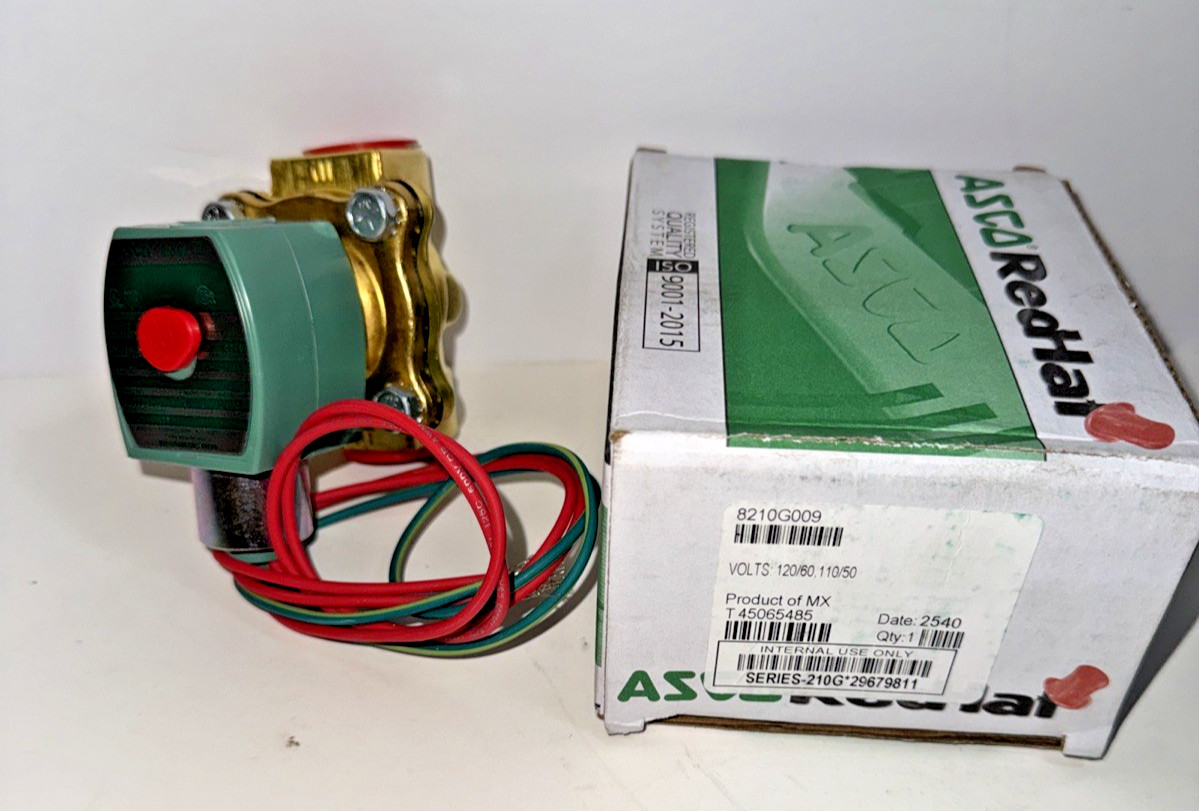 ASCO Red Hat 8210G009 120VAC 3/4" NPT Solenoid Valve McMaster-Carr Series 8210G