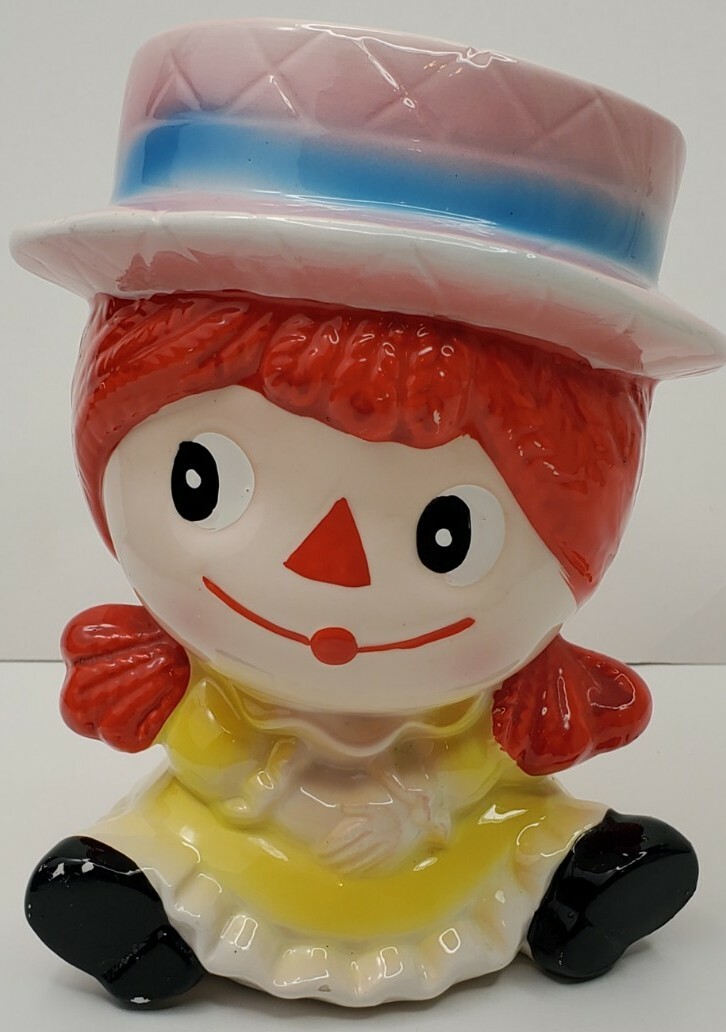 Vtg Relpo Raggedy Ann with Hat Ceramic Planter #6667 Japan FTD