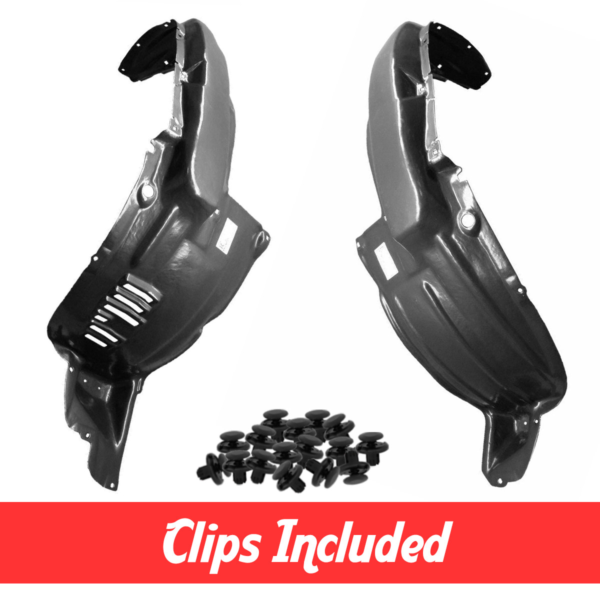 Front Fender Liner Set w/ Clips For 2006-2009 Toyota 4Runner TO1250124 TO1251124