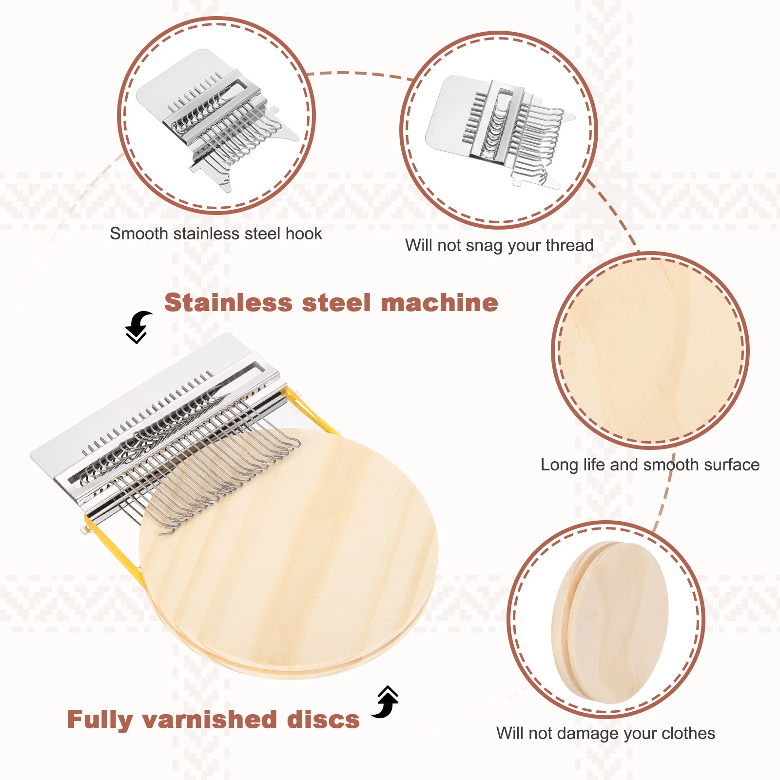 Speedweve Darning Loom, 21 Hooks Mini Weaving Knitting Machine Silver