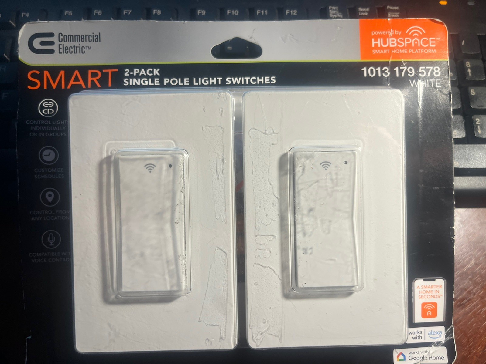 Commercial Electric SMART 2 Pk. Single Pole Light Switches 1013-179-578