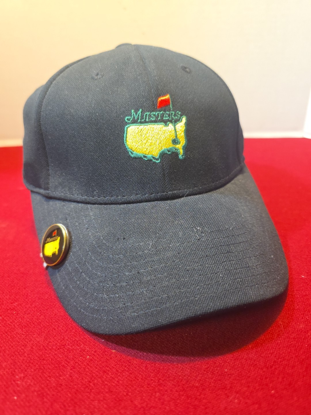 Masters Golf Hat Black American Needle S/M Fitted Augusta Cap + Ball Marker