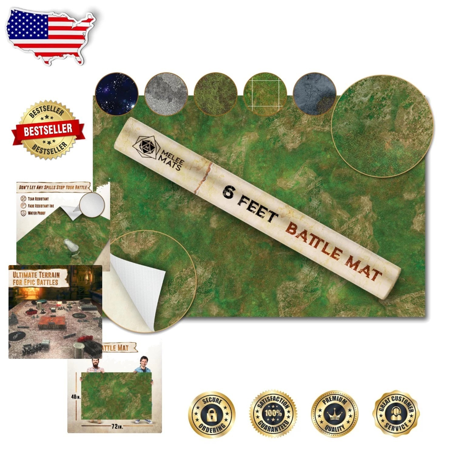 Immersive 48x72" Vinyl Wargaming Mat -  Terrain for Warhammer 40K DnD RPG