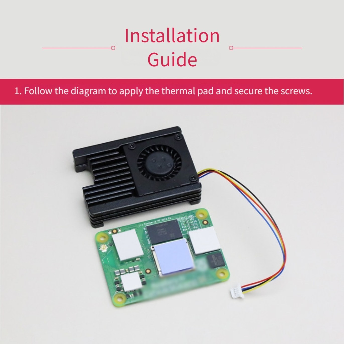 Low Noise Cooling Fan for For RASPBERRY Pi CM5 with Automatic For PWM Control