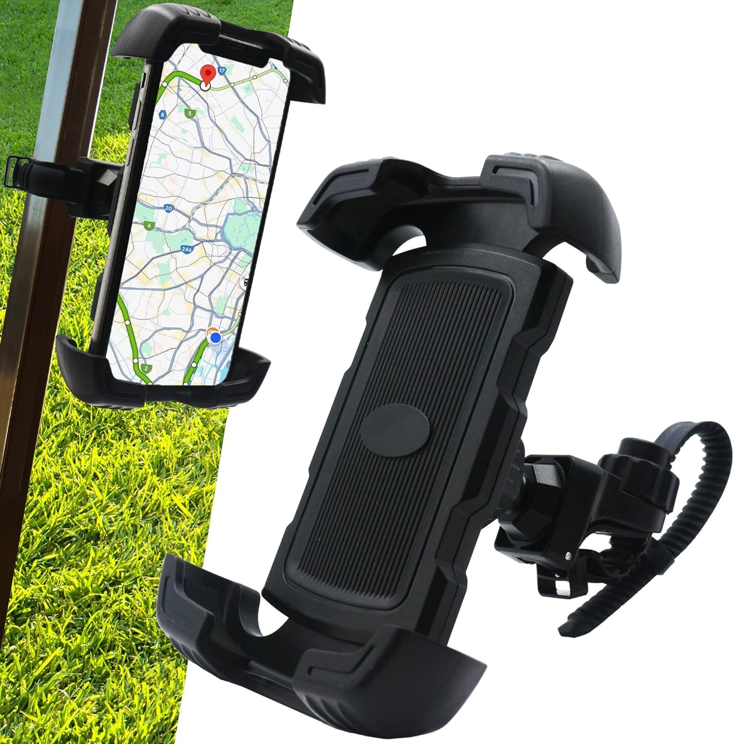 Upgraded Golf Cart Phone Holder Universal Mount Clip for Black