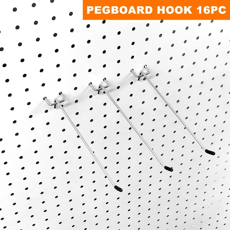 Pegboard Hooks Pegboard Accessories,8 inch,Pegboard Organizer Kit for Garage ...