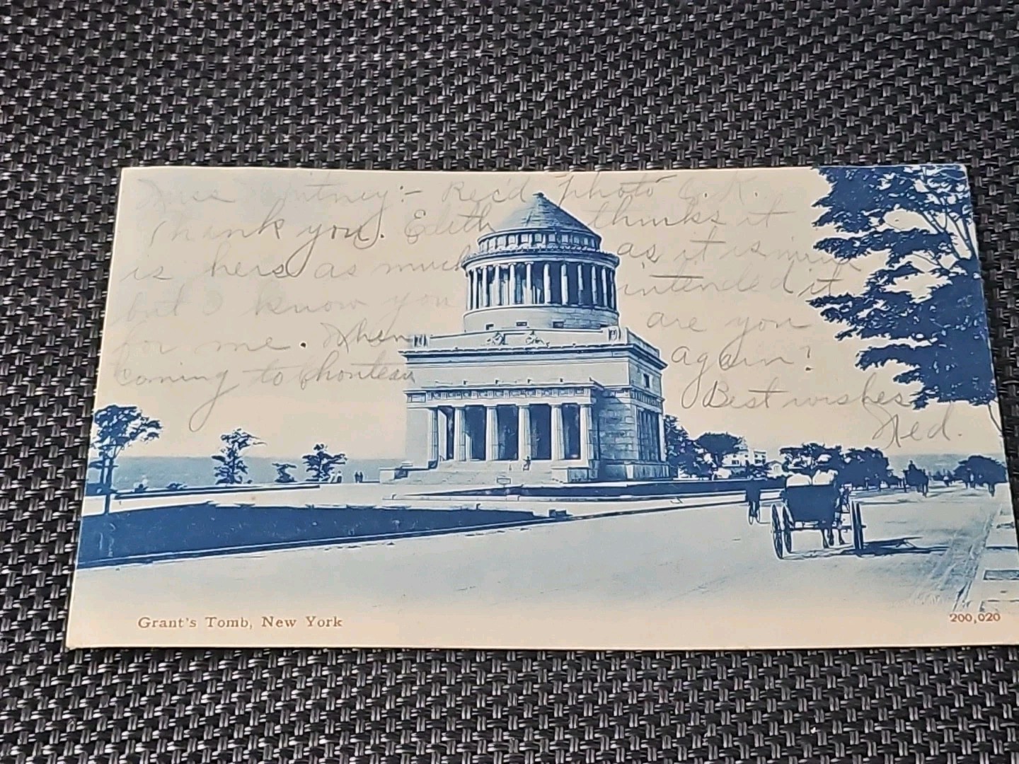Grant's Tomb, New York Sights ,Scenes, Horse & Buggy Postcard 774