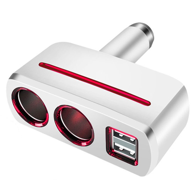 2 Way Car Cigarette Lighter Socket Splitter Dual USB QC3.1 Charger Power Adapter