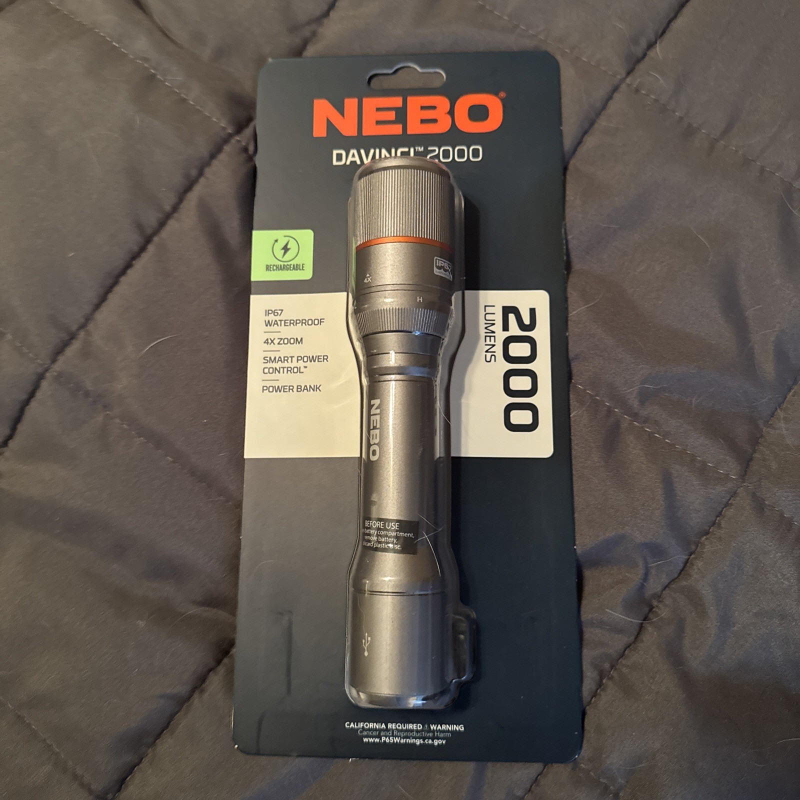 NEBO Davinci 2000 Rechargeable Powerful LED Handheld Flashlight