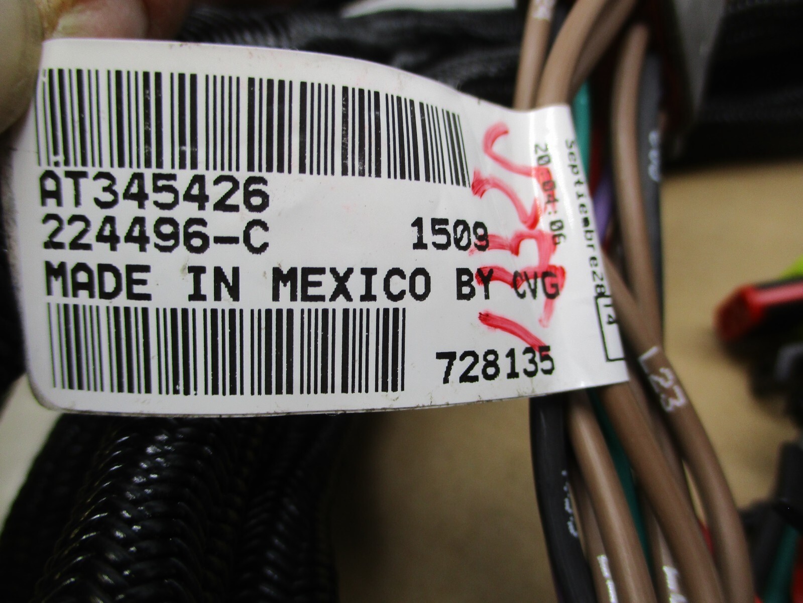 John Deere AT345426 Rear Frame Wiring Harnesses