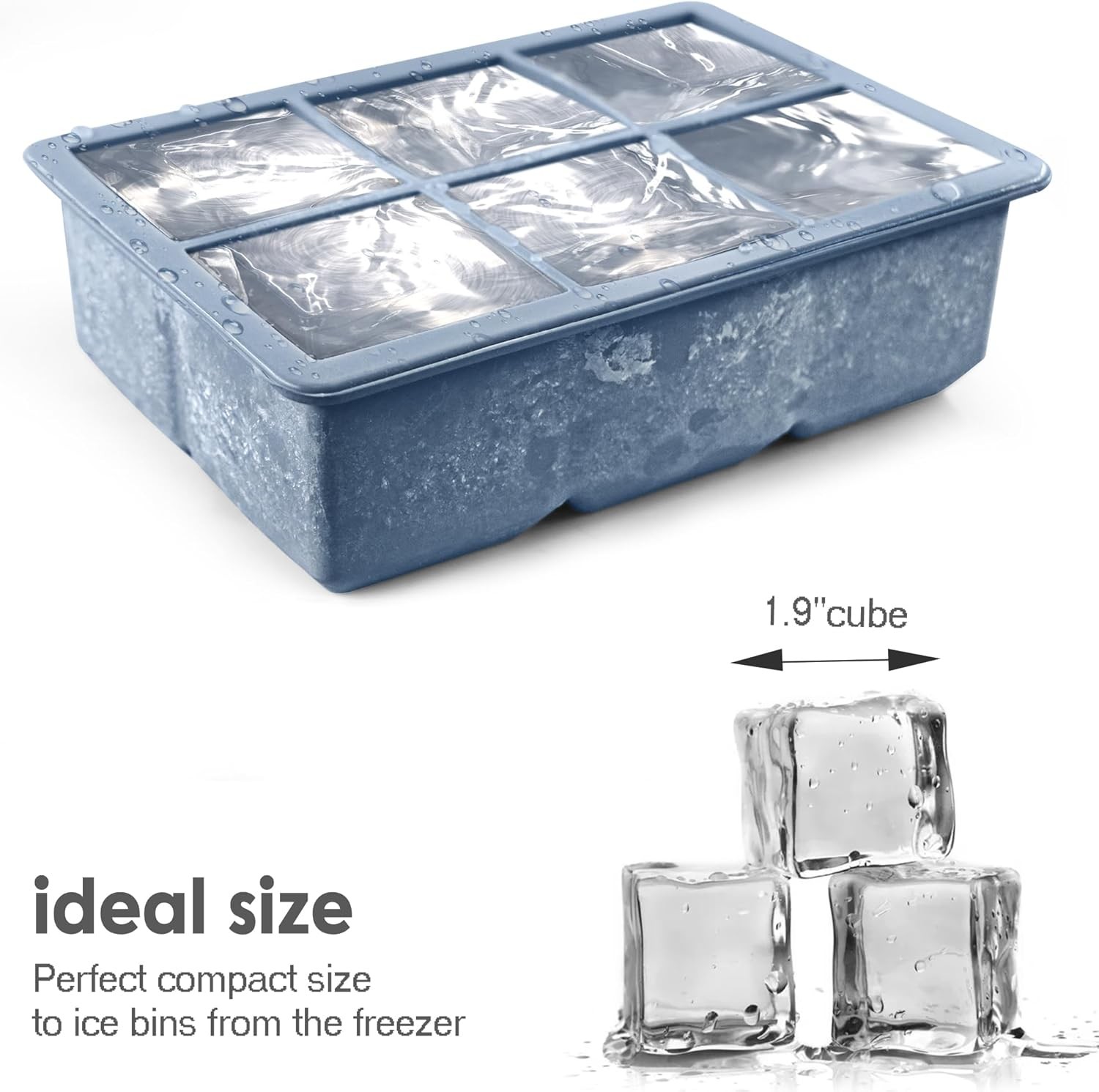 Silicone Ice Cube Trays 3 Pack - Large Size Silicone Ice Cube Molds with Leak Pr