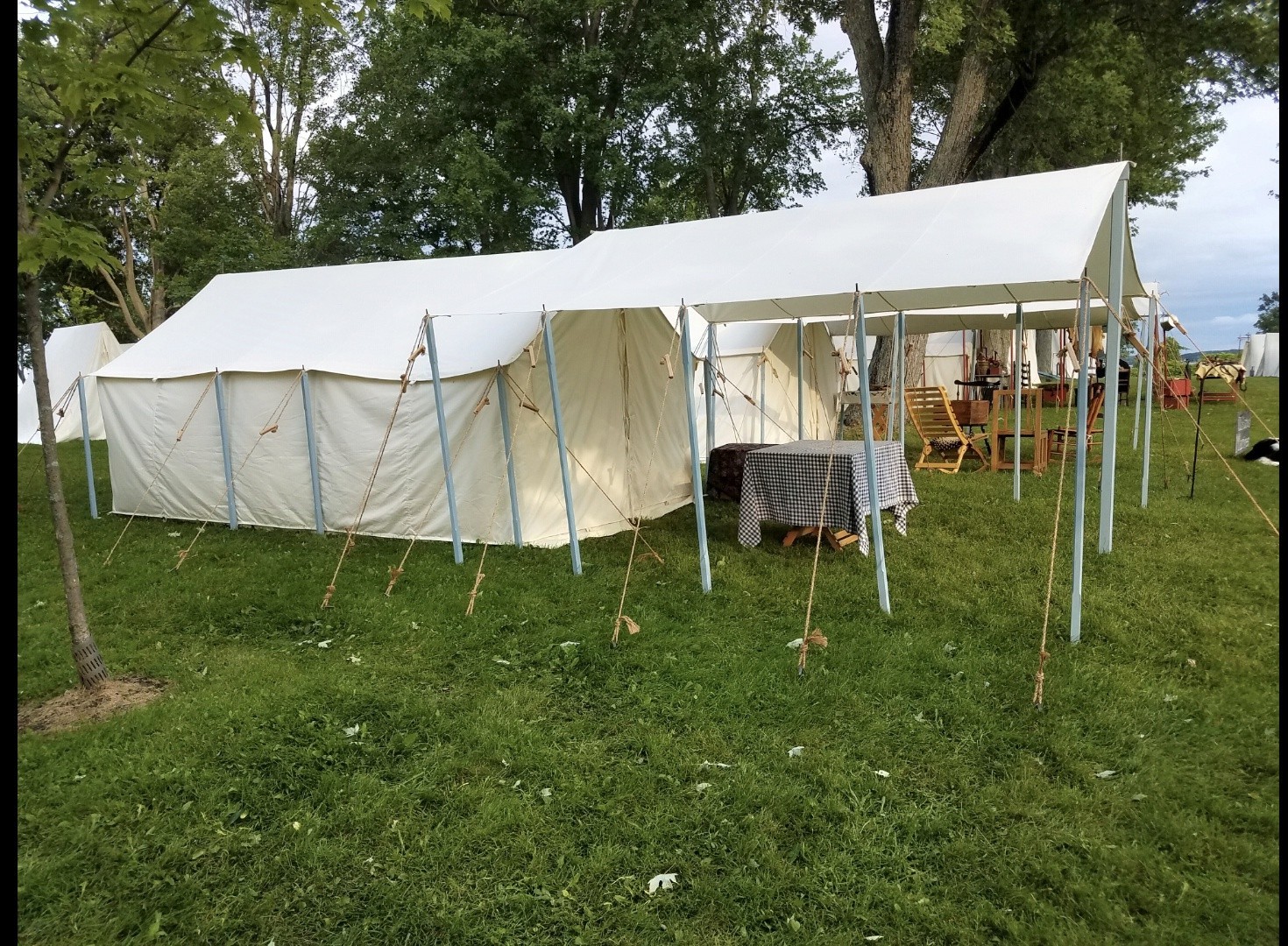 Rev War / 1812 Wall Tent 9 X 14 X 7 foot Tentsmiths Canvas With Fly And Panels