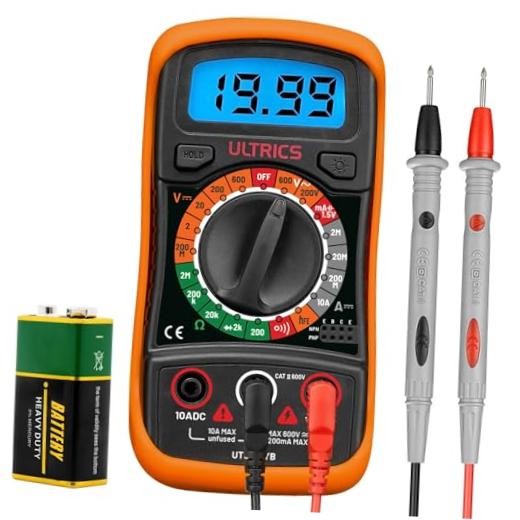 Digital Multimeter Tester by ULTRICS, 2000 Counts Volt Meter and Voltage