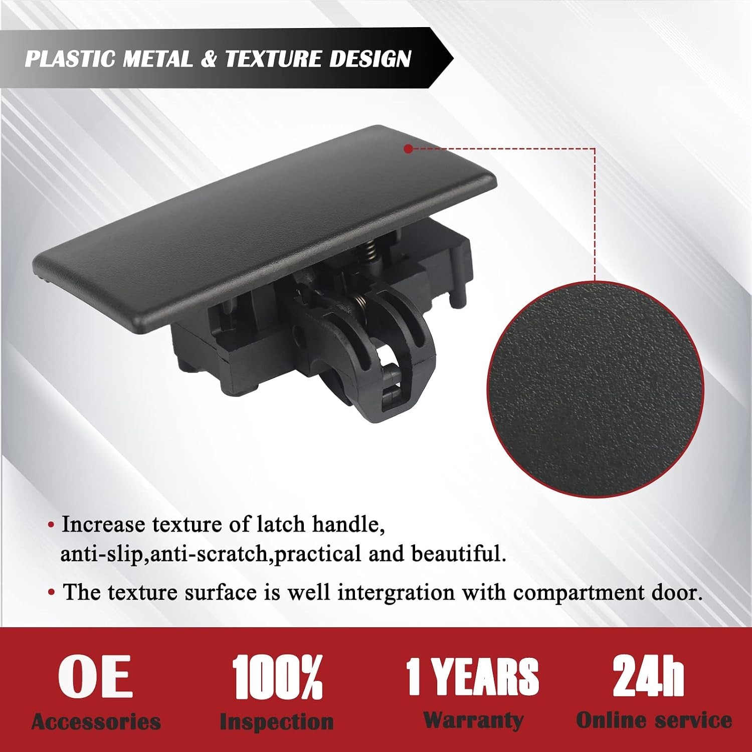 Front Passenger Side Glove Box Latch Compartment Door Handle Comp Color: Black
