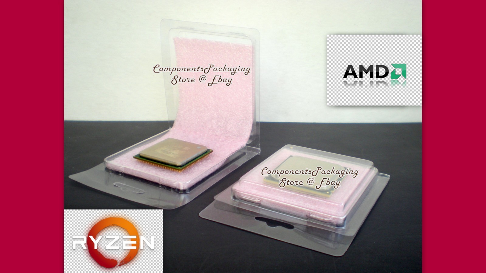 20 AMD Ryzen Processor CPU Clamshell Case for Socket AM4 with Anti Static Foam