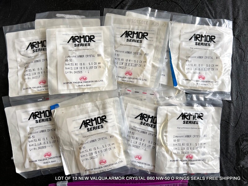LOT OF 13 NEW VALQUA ARMOR CRYSTAL B60 NW-50 O RINGS SEALS FREE SHIPPING