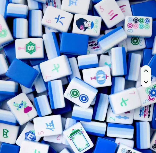 HOT! Vibrant Layered Mahjong Tiles Full American Set 160Tiles blue acrylic