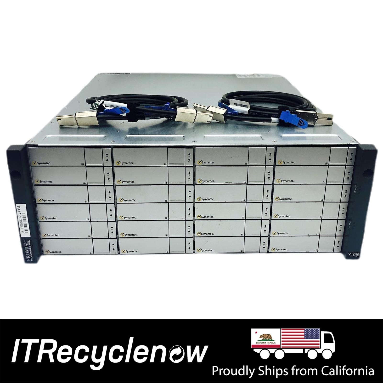 Promise VTrak J830S JBOD Array 4U 24x 3TB SAS Hard Drive 2x Controller 2x PSU