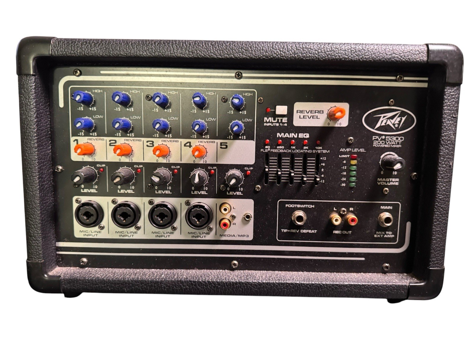 Peavey PV 5300 Powered Mixer 5-Channel Portable w/ Graphic EQ Reverb