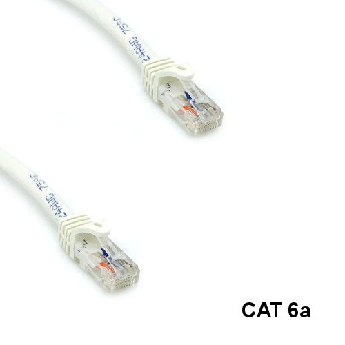 KNTK White 3ft Cat6a UTP Patch Cable 24AWG Panel Router Ethernet RJ45 Network