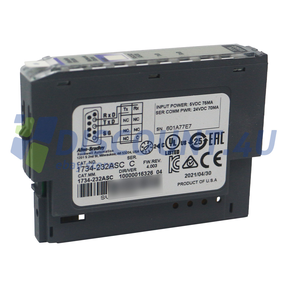 New Factory Sealed Allen-Bradley 1734-232ASC Point IO RS232 ASCII Serial Module