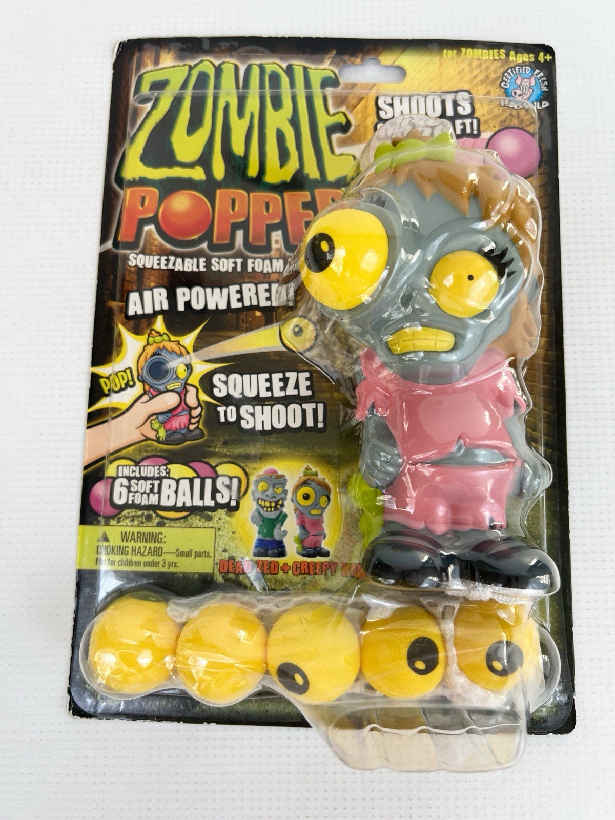 Zombie Popper Squeezable Soft Foam Ball Shooter Hog Wild Toys 2014