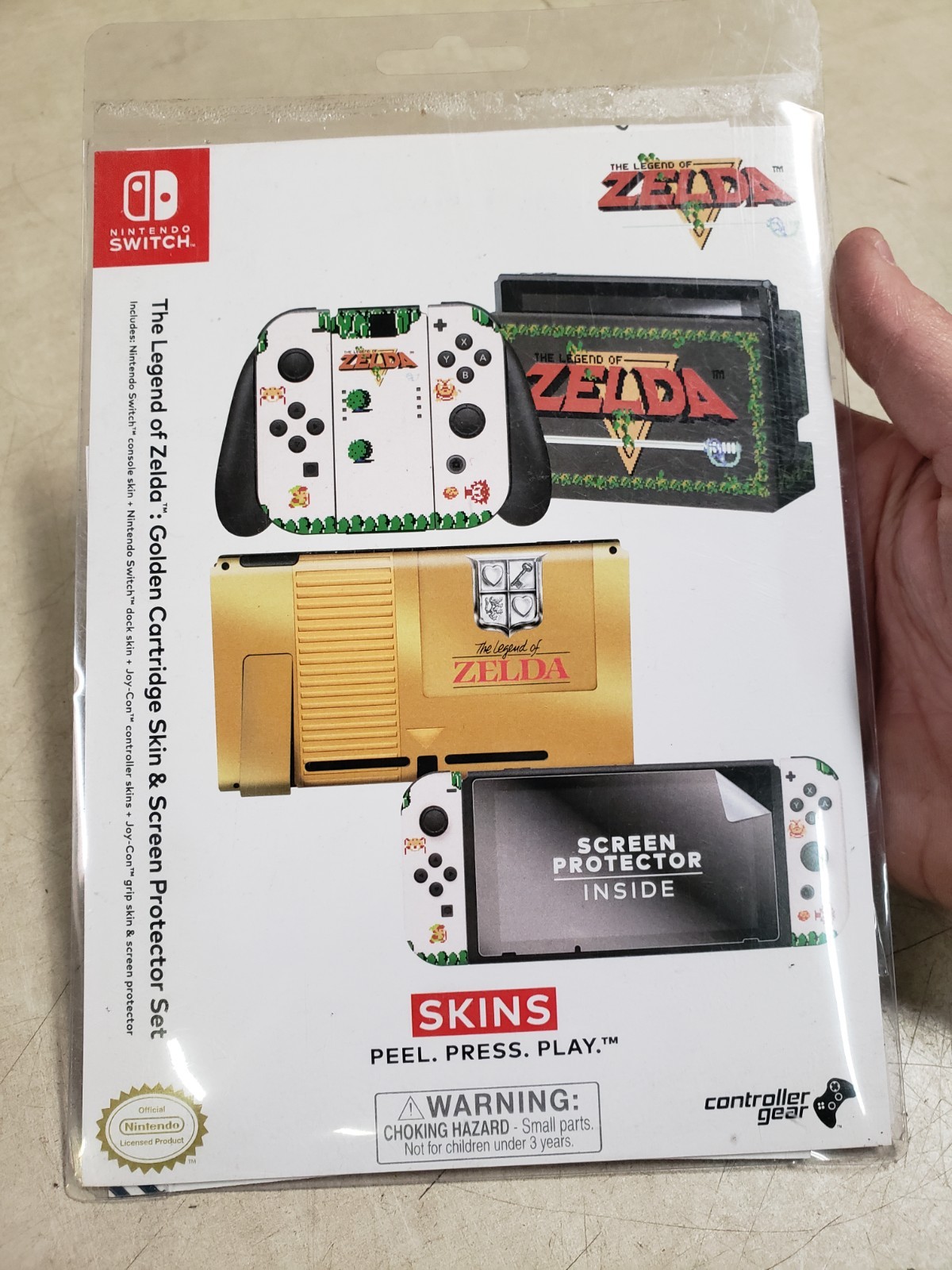 Controller Gear Nintendo Switch Skin & Screen Protector Legend Of Zelda GOLD