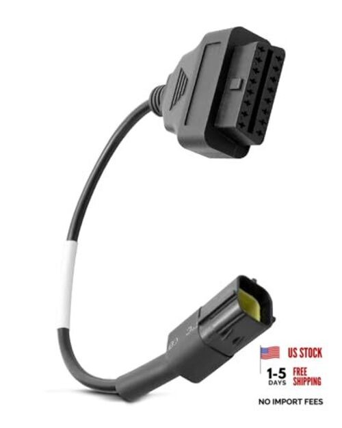 OBD2 Adapter Cable Fit for Kubota Vehicles Replace 3824-26, 4 Pin OBD2 16Pin