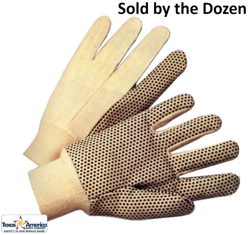 8oz Cotton Canvas with Dots Gloves (Sold by Dozen)