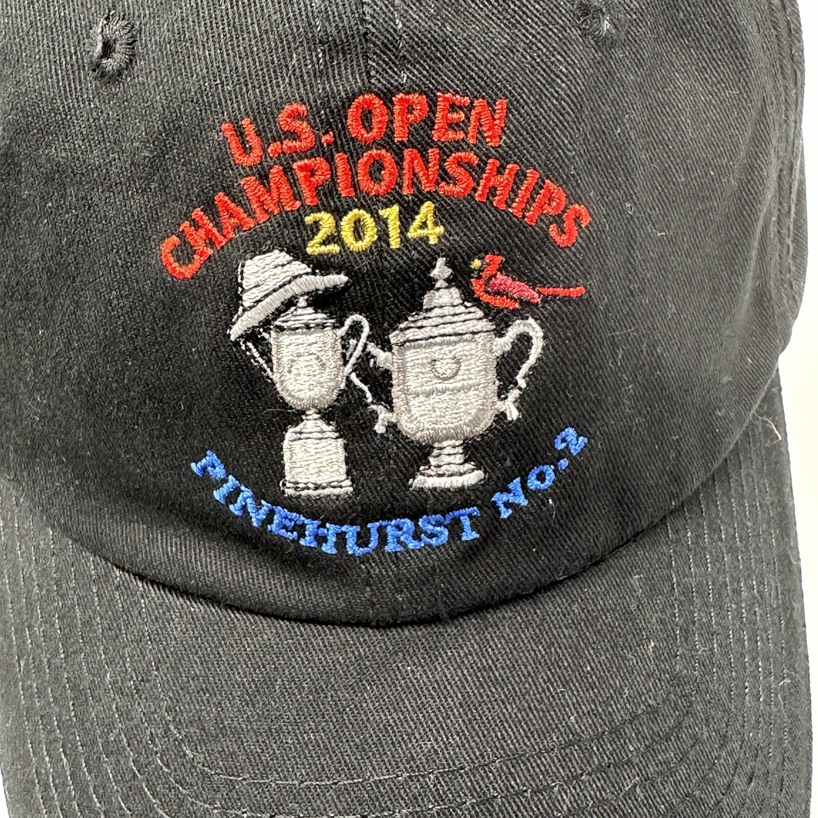 US Open 2014 Pinehurst No. 2  Hat Strap Back Mens Adjustable Logo Black USGA New