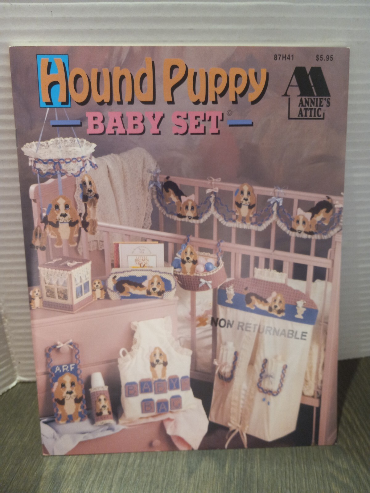 Annie's Attic Hound Puppy Baby Set Plastic Canvas Pattern Leaflet 87H41