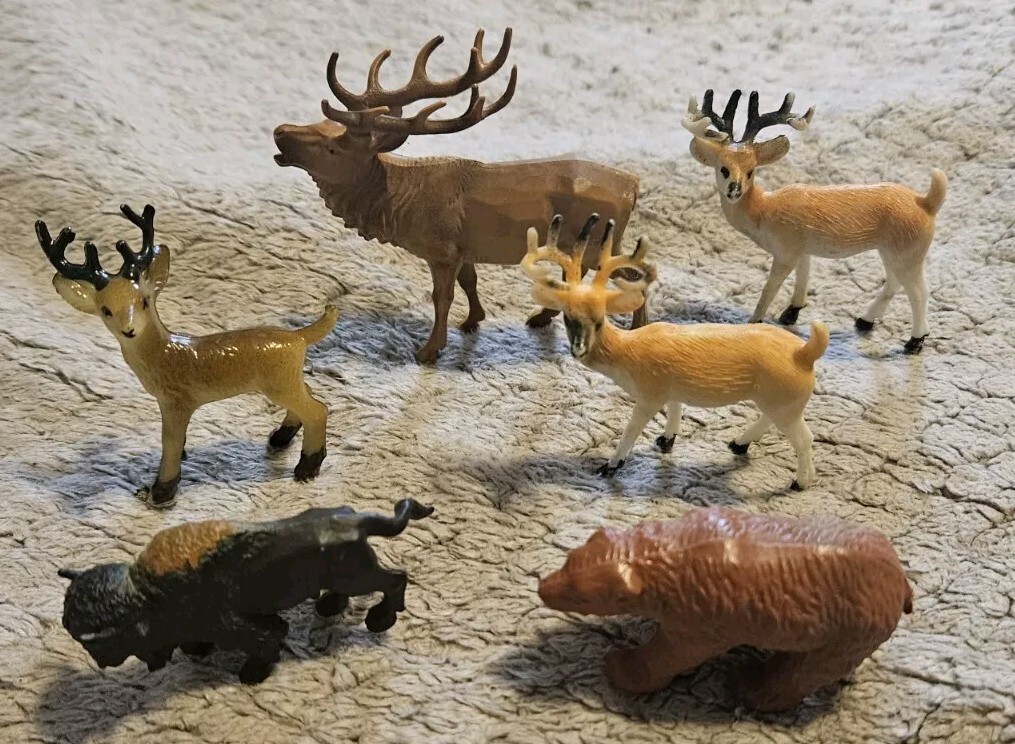 Forest Animal Figure Lot Six (6) Animals 4 Inches Long