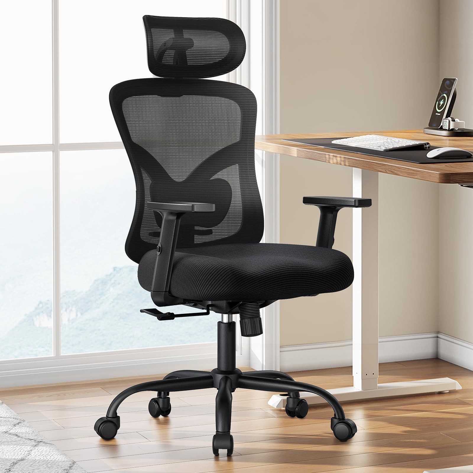 Marsail Ergonomic Office Chair Ergonomic Gaming Chair with Lumbar Support, 2D...