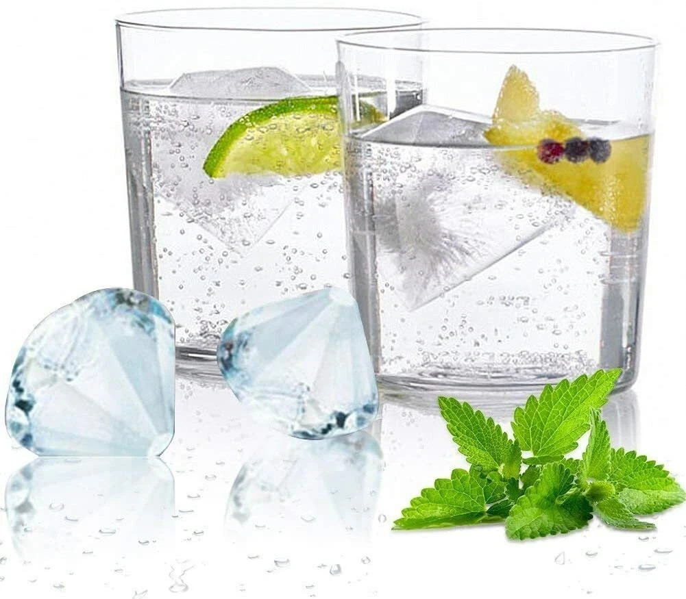 Silicone 3D Diamond ICE Cube Tray Maker Mold Whiskey Cocktails