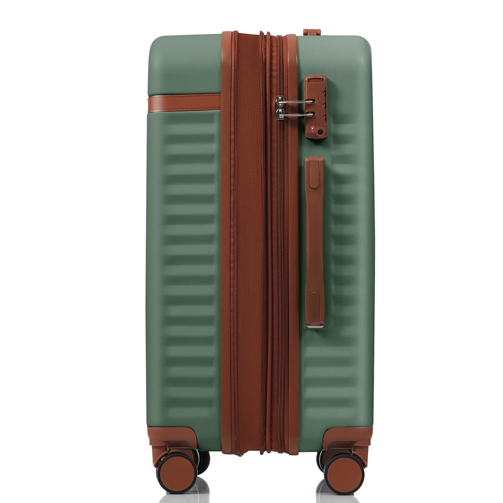 3Pcs 20" 24" 28" ABS Hardside Luggage Set w/ USB Port TSA Lock Expandable Green