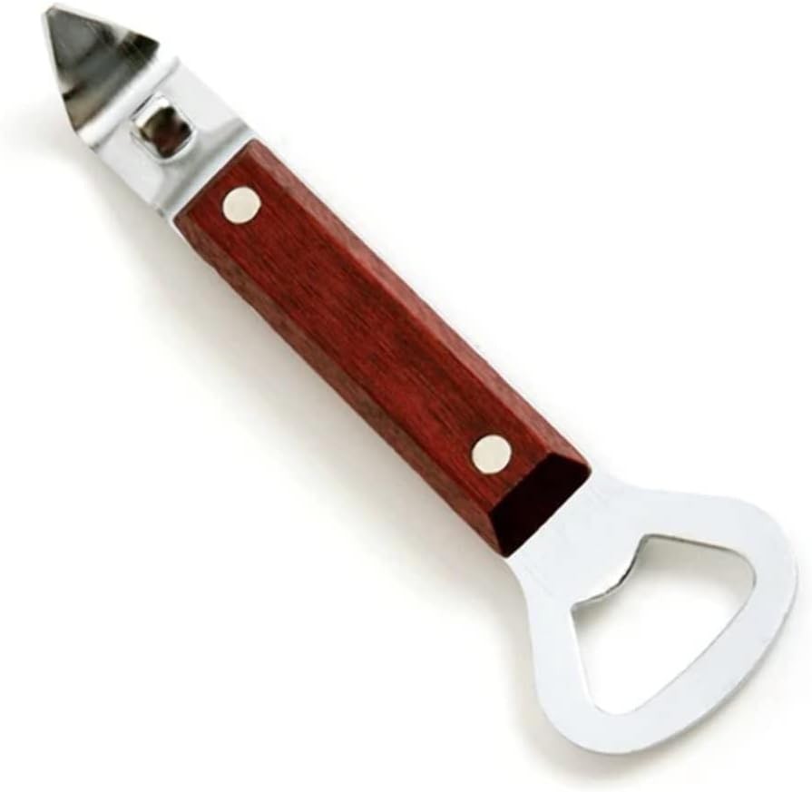 4-in-1 Brown Can Punch and Bottle Opener Kitchen Gadget, Easy Grip Tool
