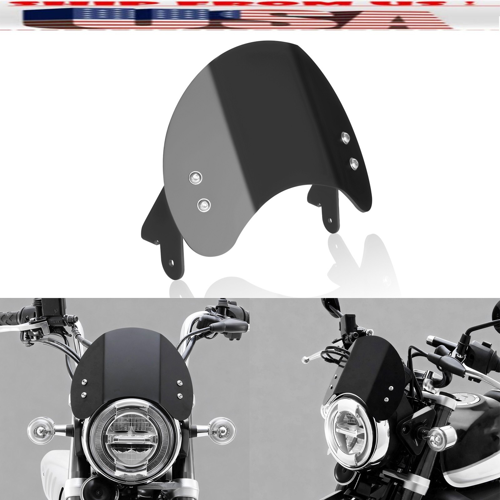 US Black Aluminum Windshield Windscreen For HONDA MONKEY 125 Visor 2018-2025