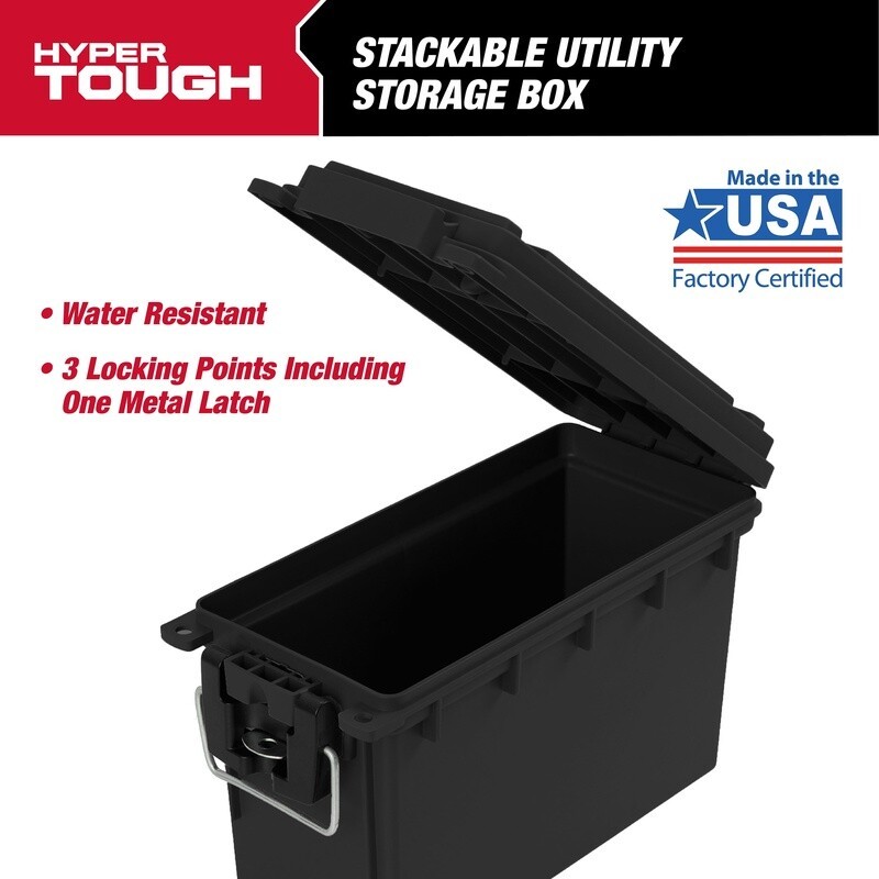 Locking Stacking Utility Box 2 Pack Storage Tool Box Waterproof Durable New