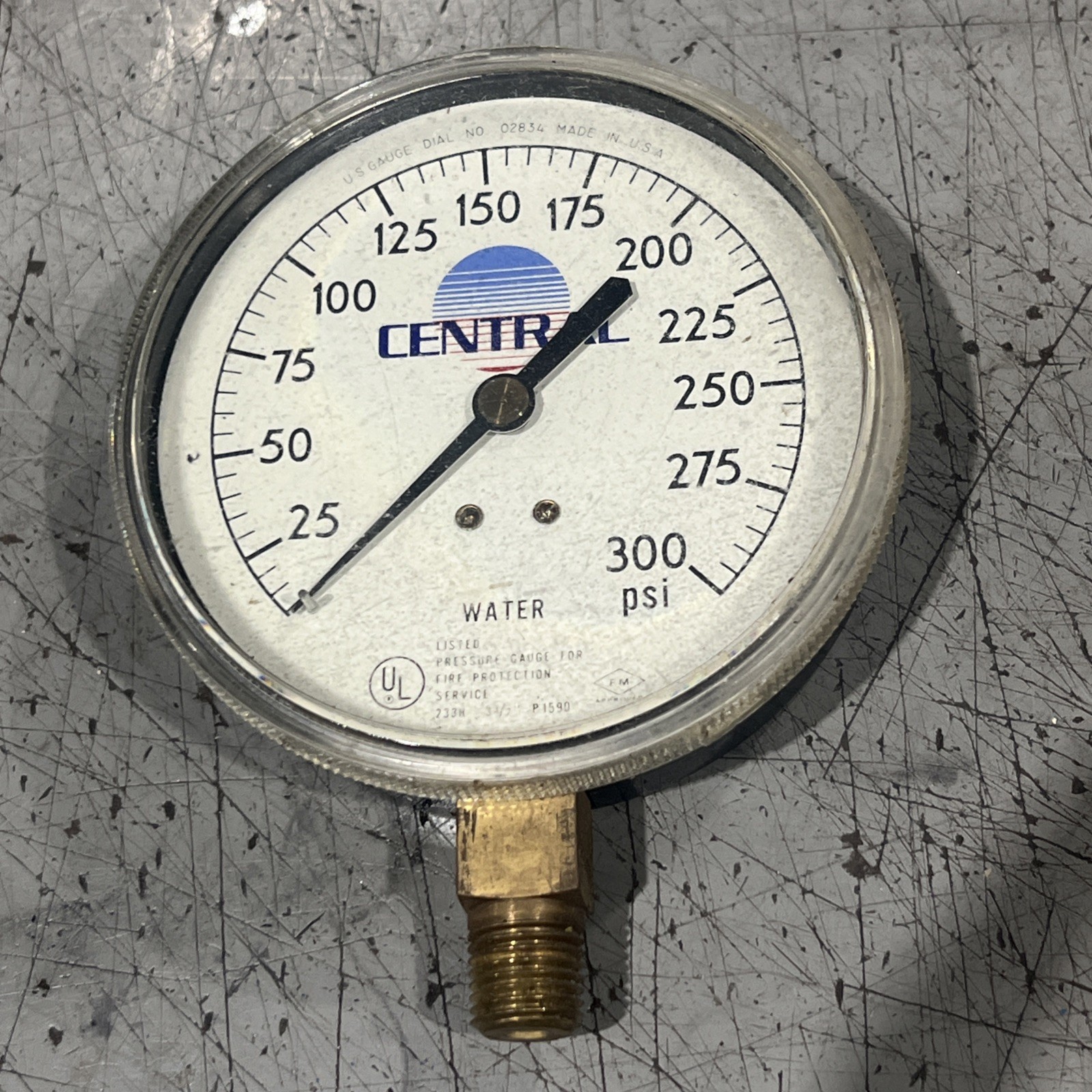 🔥Central 233H P1590 Pressure Gauge 300 PSI, Used, Free Shipping🇺🇸