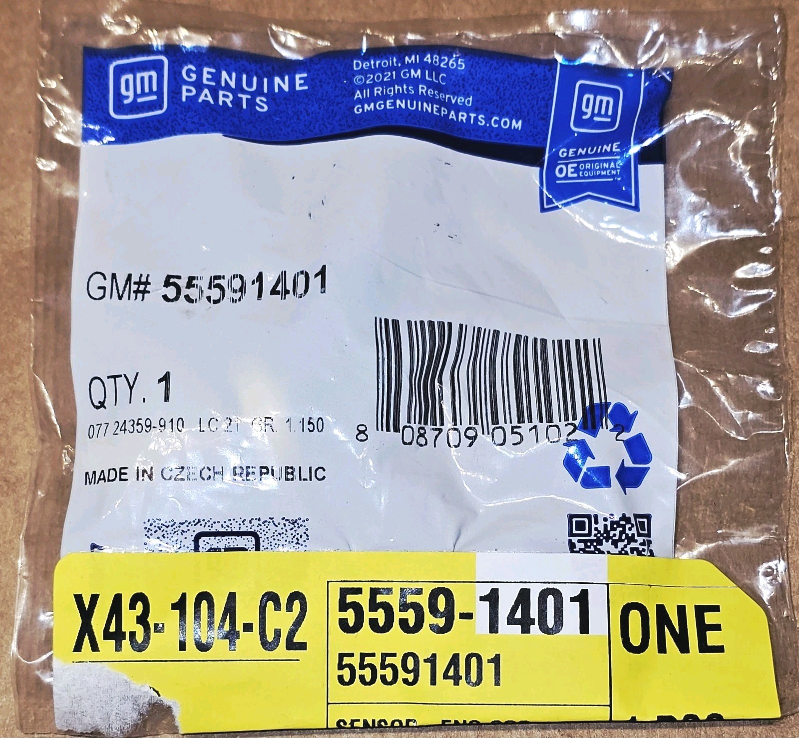 GM OEM Engine Coolant Temperature Sensor # 55591401 - Brand New, Sealed
